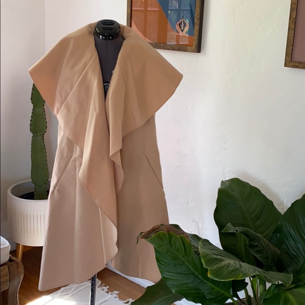 Vintage Open Front Camel Coat - image 1